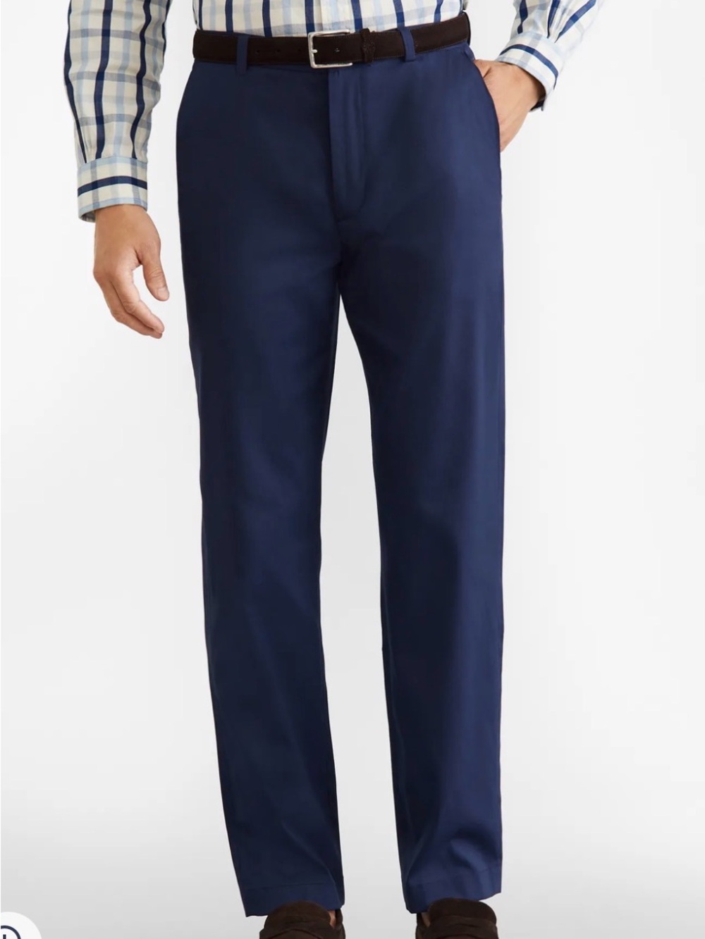 Brooks Brothers advanced chino stretch Clark fit Navy Straight Chinos W38/L32